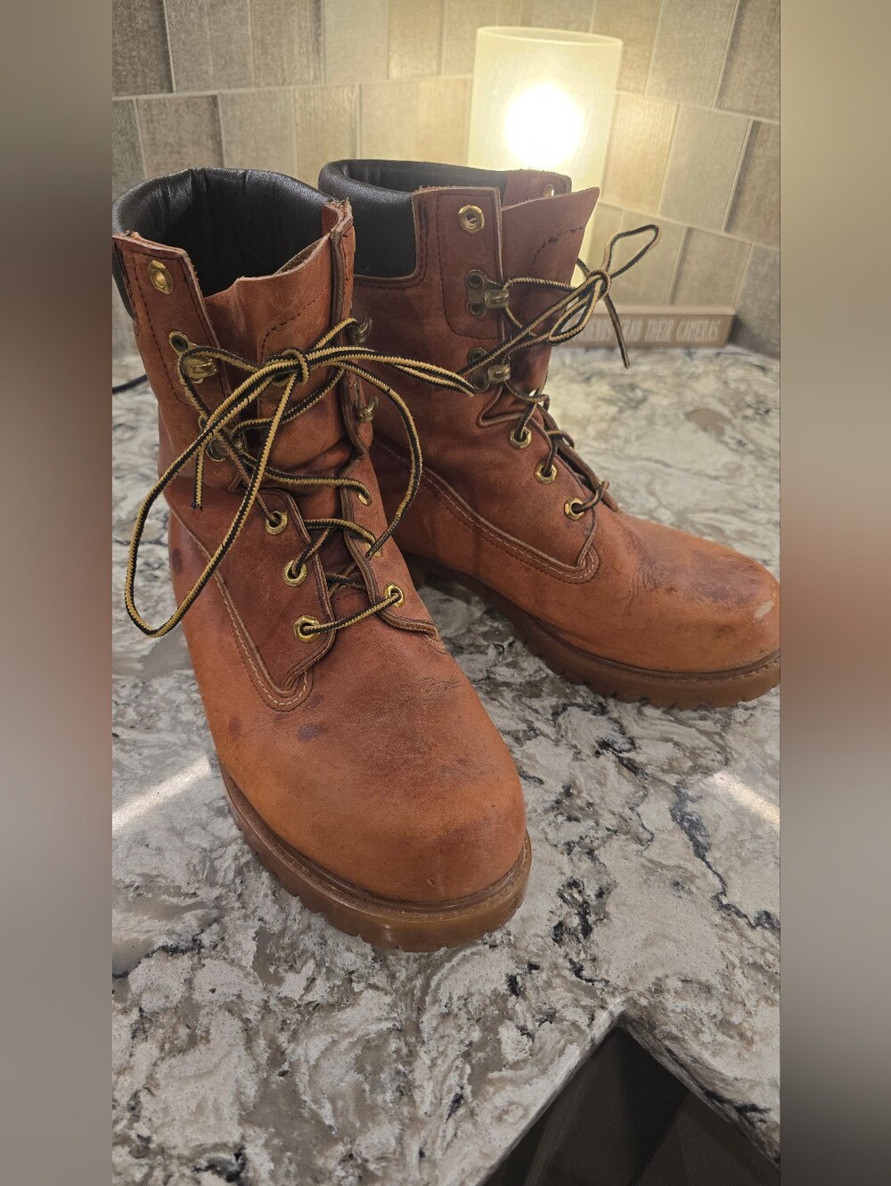 VINTAGE Herman Survivor Men's Brown Leather Work/Hunting Lace-Up Boots Size:8.5